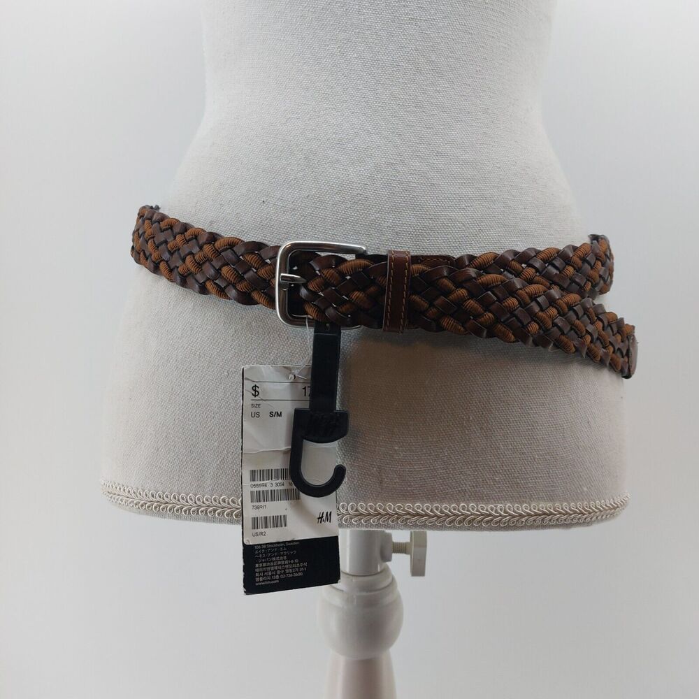H&M Braided Woven & Faux Leather Ribbon Made in Italy Size Small Medium Fashion
